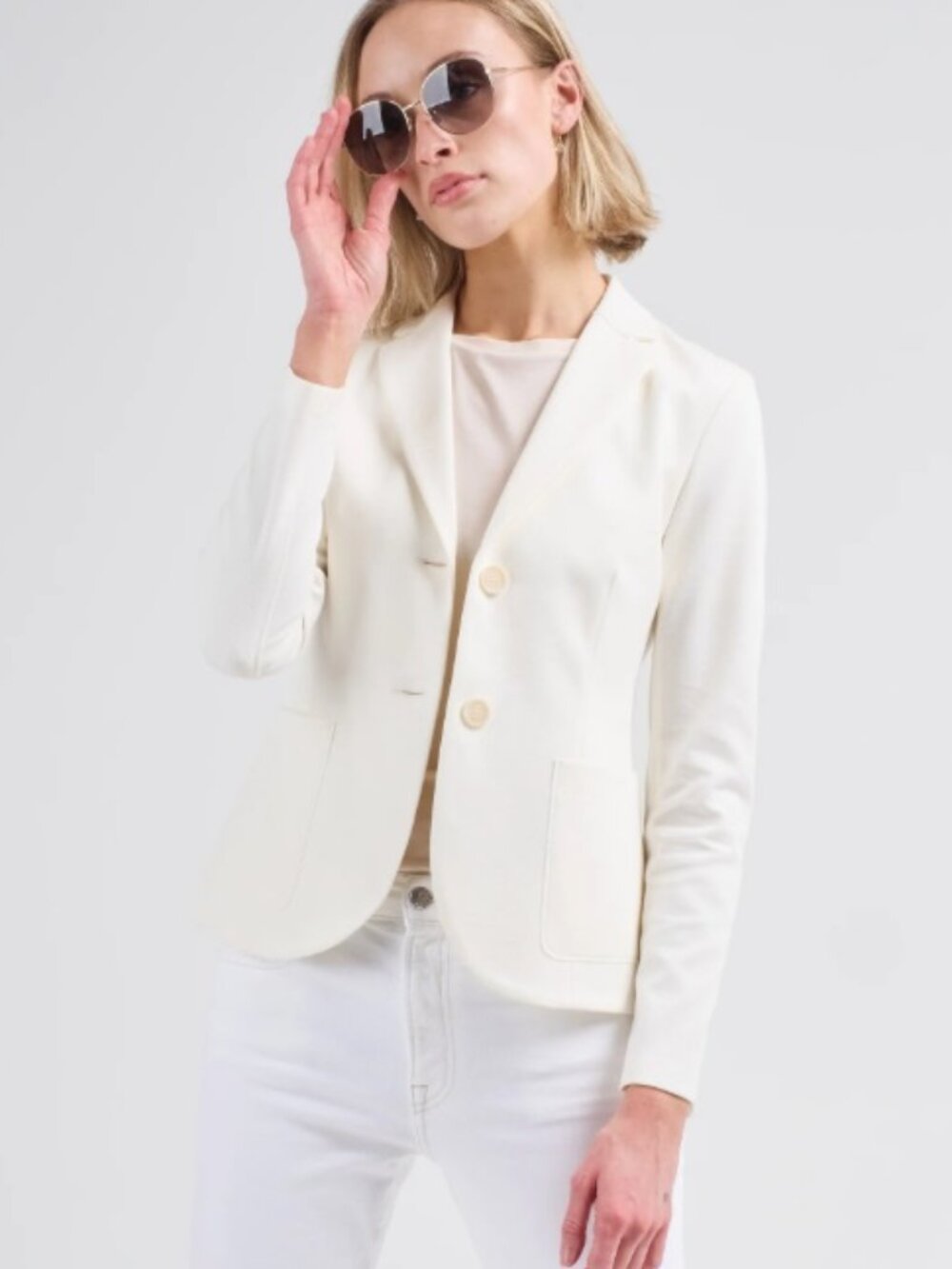 Harris Wharf London fitted blazer diagonal crafted with loro piana fabric